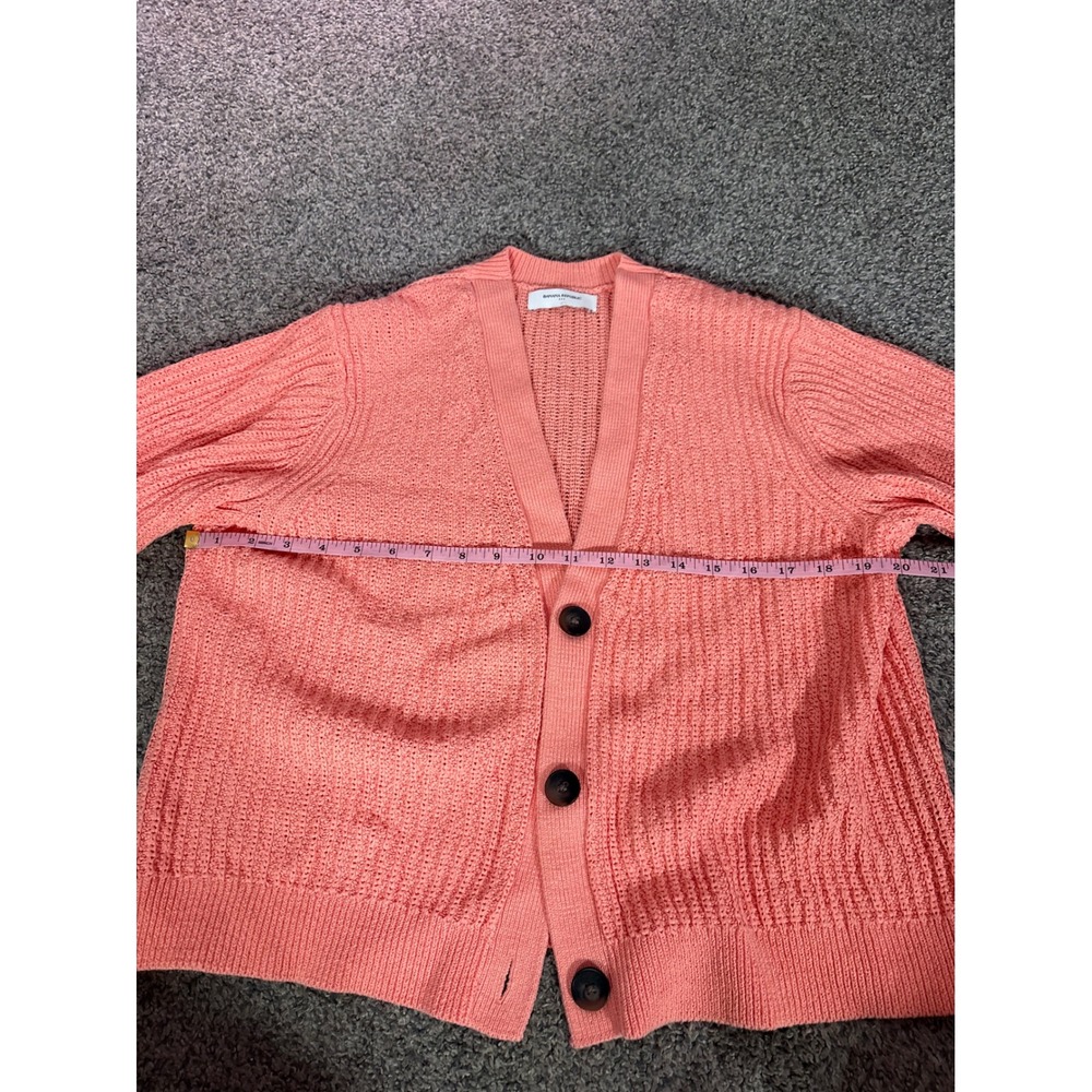 Banana Republic Cardigan Women XL Pink Button Front Ribbed Knit Sweater Coastal - Picture 6 of 11
